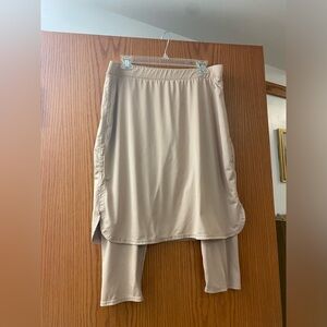 Beige Snoga Layered Skirt with Leggings
